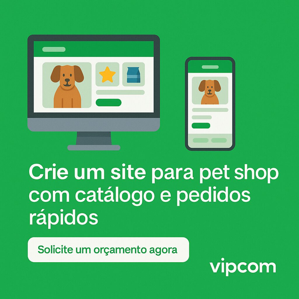Crie um site para pet shop com catálogo e pedidos rápidos